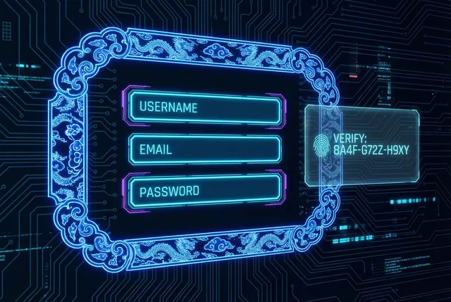 慕星棋牌 赛博居民身份认证表单界面